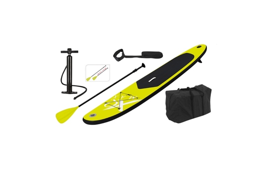 Stand-Up-Paddle Board Set - QSMAX - ca. 285 x 71 x 10 cm - in schwarz/gelb 