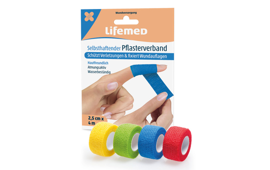 Lifemed® - Pflasterverband einfarbig - ca. 4 m x 2,5 cm - 1 Stück 
