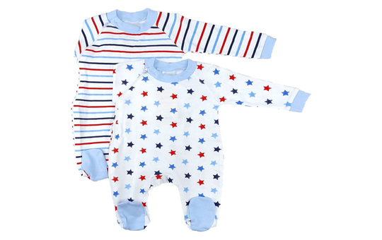 Baby-Pyjama 2er Pack - blau - Größe: 62/68 