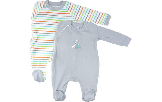 Baby-Pyjama 2er Pack - grau - Größe: 74/80 