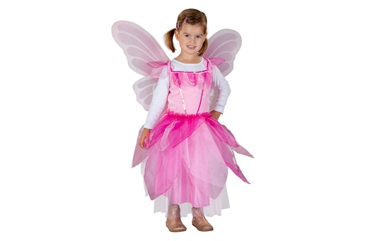 Kostüm - Rosafarbene Fee - für Kinder - 2-teilig - Größe 98/104