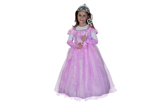 Kostüm - Rosafarbene Prinzessin - für Kinder - 2-teilig - Größe 110/116
