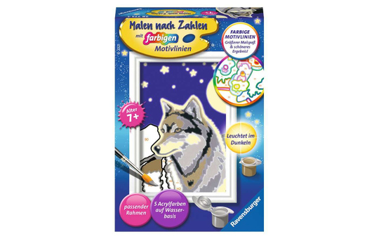 Malen Nach Zahlen Buntstifte „Wolf“ Von Royal & Langnickel – Inklusive Spitzer, Für Erwachsene & Kinder Ab 8