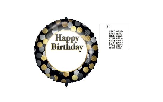 Folienballon - Happy Birthday - Ø ca. 46 cm 