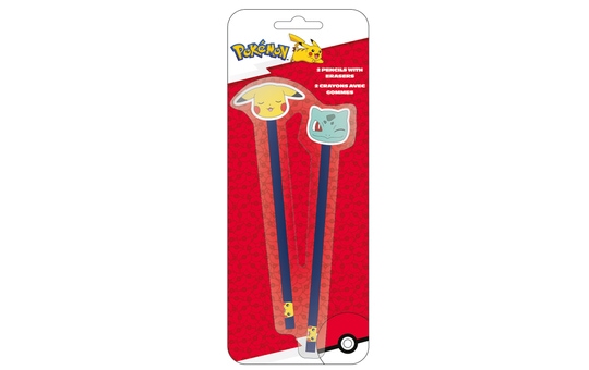 Pokémon - Bleistift mit Radierer - 2er Set 