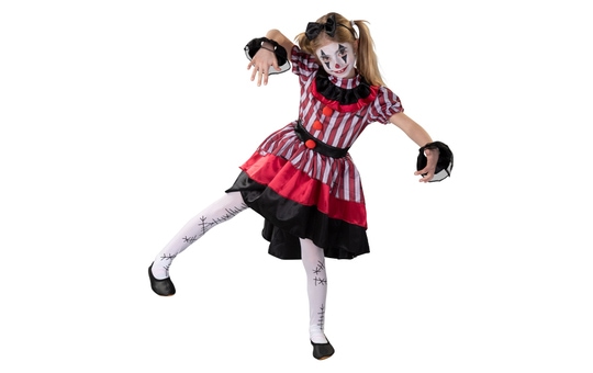 Kostüm - Böser Clown - für Kinder - 3-teilig - Größe 146/152