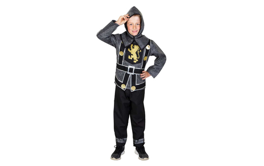 Kostüm - Schwarzer Ritter - für Kinder - 3-teilig - Größe 110/116