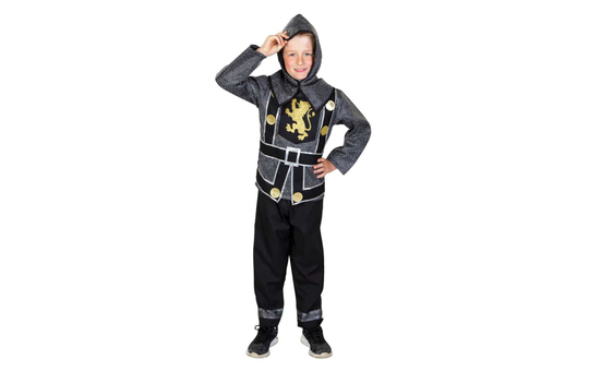 Kostüm - Schwarzer Ritter - für Kinder - 3-teilig - Größe 122/128