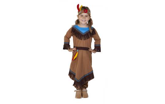 Kostüm - Amerikanische Ureinwohnerin - für Kinder - 3-teilig - verschiedene Größen 