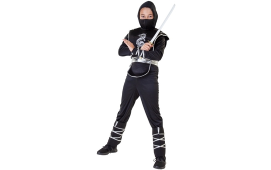 Kostüm - Ninja - 7-teilig - für Kinder - Größe 110/116