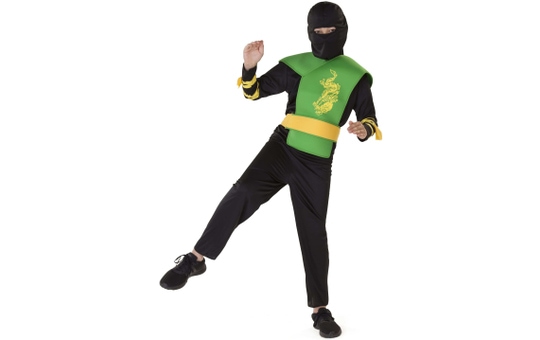 Kostüm - Ninja - für Kinder - 5-teilig - Größe 122/128