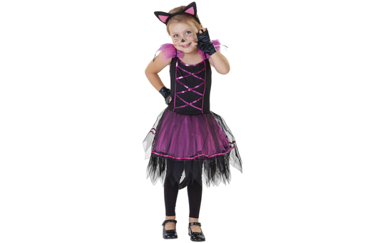 Kostüm - Kleine Katze - für Kinder - 3-teilig - Größe 110/116