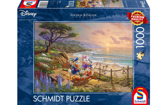 Puzzle - Disney - Thomas Kinkade - Donald and Daisy A Duck Day Afternoon -  1000 Teile