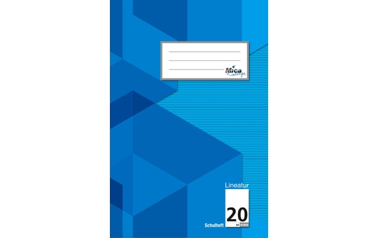 Schulheft A4 - Lineatur 20 - blanko mit Linienblatt - 16 Blatt 
