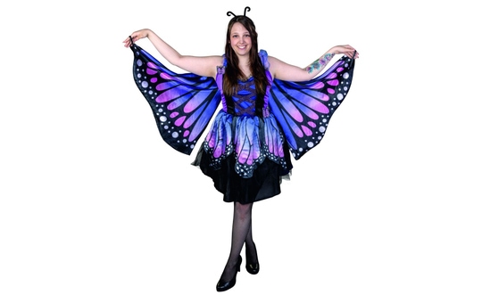 Kostüm - Schmetterlingskleid lila - für Erwachsene  - Größe 36/38