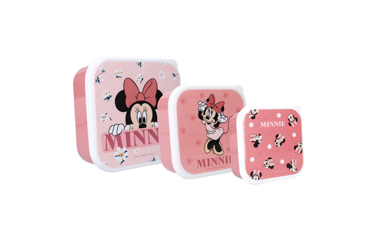 Minnie Mouse - Snackbox - Bon Appetit! - 3-er Set - rosa 