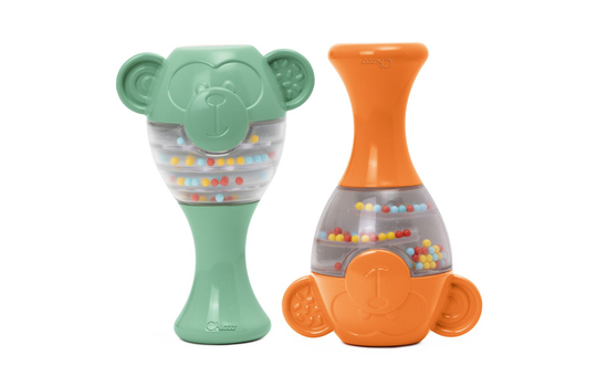 Chicco Rassel Oliver – Für Babys Ab 3 Monaten, Mit Verschiedenen Texturen, Leicht Zu Greifen, 8x2x13 Cm