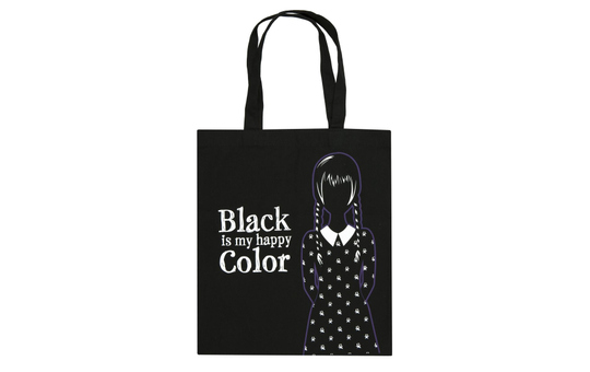 Wednesday - Stofftasche - Black is my happy colour - schwarz 