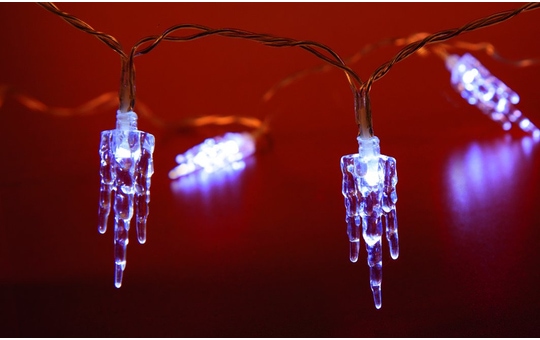 10er LED-Lichterkette - Eiszapfen - 135 cm Eiszapfen
