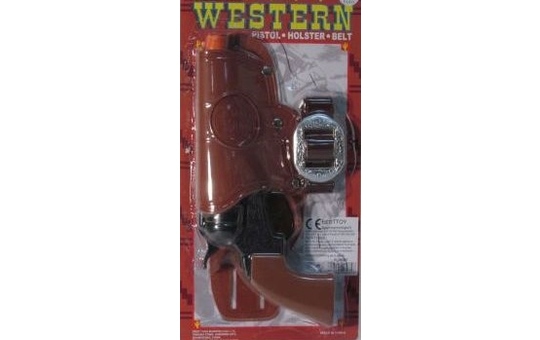 Pistole - Western - ca. 26 cm - inkl. Gürtelholster 