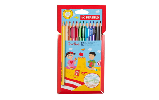STABILO - Trio thick - 12 dicke Dreikant-Buntstifte 