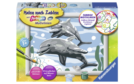 Malen nach Zahlen - Freundliche Delfine  - Serie E 
