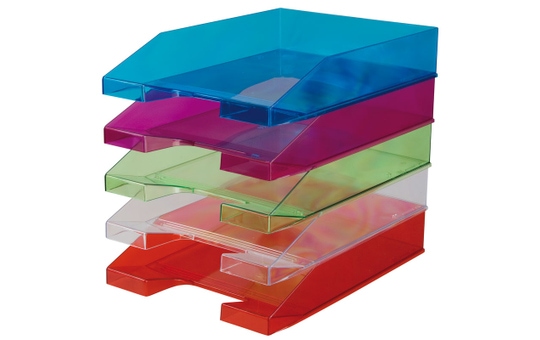 Ablagekorb DIN A4 - transparent - verschiedene Farben 