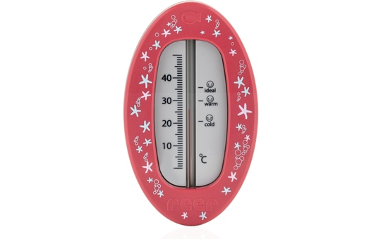 Badethermometer - rot mit Seesternen 