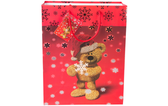 Geschenktasche - Weihnachtsbär -  33 x 45,5 x 15 cm