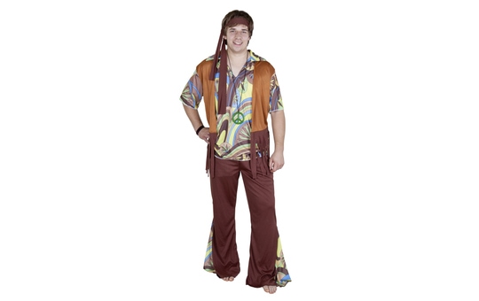 Kostüm Hippie Mann für Erwachsene, 4-teilig 