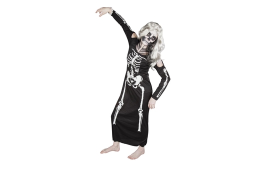 Skelettlady - Kostüm für Erwachsene - in zwei Größen erhältlich 