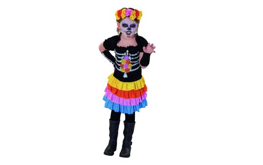 Kostüm - Skelettmädchen - für Kinder - 3-teilig 