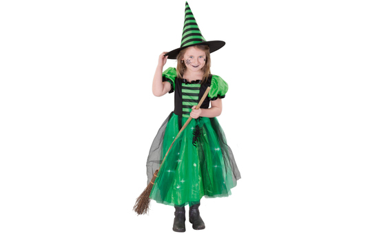 Kostüm - Grüne Spinnenhexe - für Kinder - 2-teilig - verschiedene Größen 