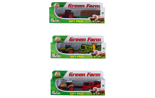Farm Set - Green Farm - Traktor + Anhänger mittel - 1 Stück 