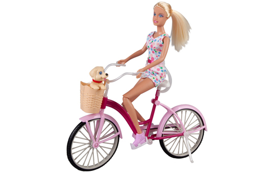 Besttoy - Modepuppe - Lucy mit Fahrrad - 1 Stück 