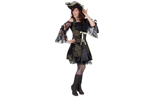 Kostüm - Piratenkönigin - für Erwachsene - 4-teilig - verschiedene Größen 