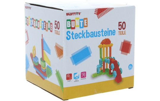 Besttoy - Bunte Steckbausteine - 50 Teile 