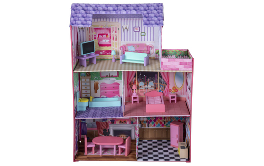 Besttoy - Puppenhaus aus Stoff - mit Möbeln 