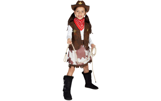 Kostüm - Cowgirl - für Kinder - 3-teilig - Größe 110/116