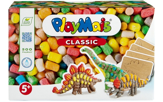 PlayMais - Bastelset Dinosaurier - 550 PlayMais + Schablonen 