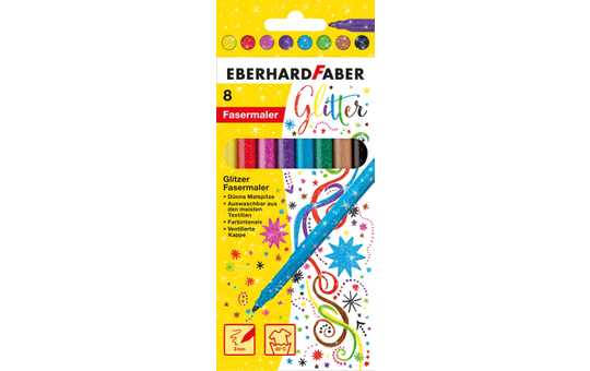 Eberhard Faber - 8 Fasermaler - Glitzer 