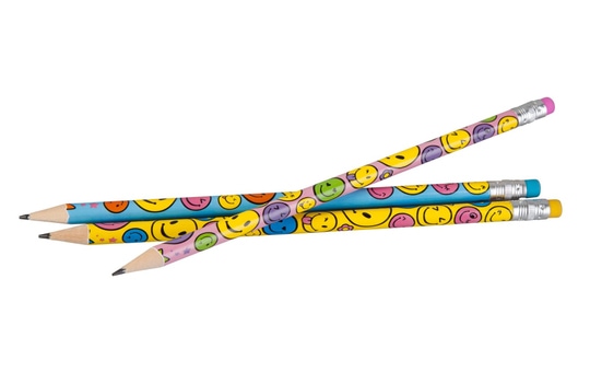 Besttoy - Bleistift mit Radierer - Smiley - 1 Stück - verschiedene Ausführungen 