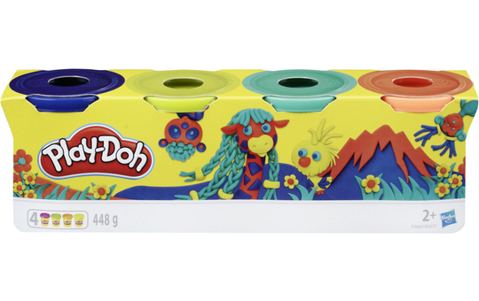 Play-Doh Knete Mini 4er Pack, 4x56 G In Rot, Gelb, Blau, Grün, Für Kinder Ab 2 Jahren