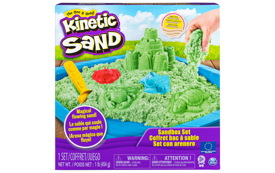Kinetic Sand Box - Sandburg Set - grün 