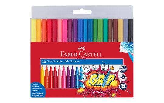 Faber-Castell - Grip Filzstifte - 20 Farben 