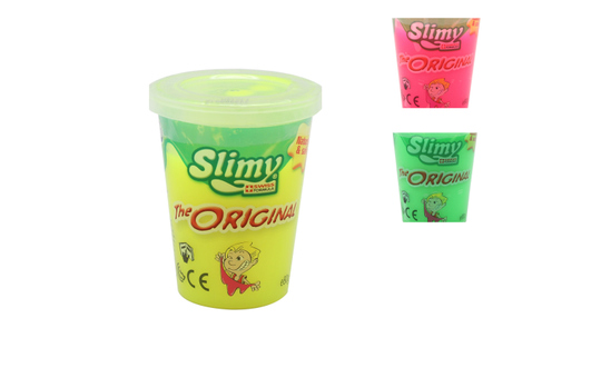 Glibber Slimey farblich sortier 4x Slimy Dose The Original Schleim Becher 80 gr 