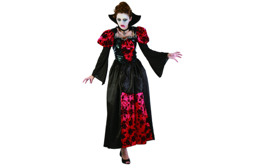 Kostüm Vampirkönigin für Erwachsene schwarz/rot 