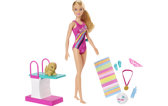 Barbie - Schwimmerin - Spielset mit Modepuppe 