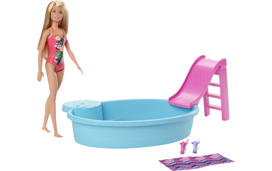 Barbie - Pool - Spielset mit Modepuppe 