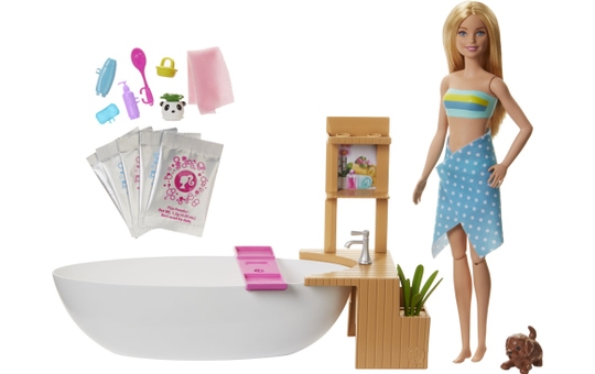 Barbie - Sprudelbad - Spielset mit Modepuppe 